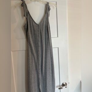 Gray Button-Down Sleeveless Dress